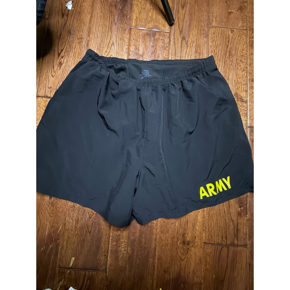 US Army APFU Physical Fitness Uniform Training Shorts Black Mens Large Running